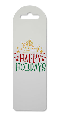 Happy holidays Santa sleigh printed lightweight bookmark