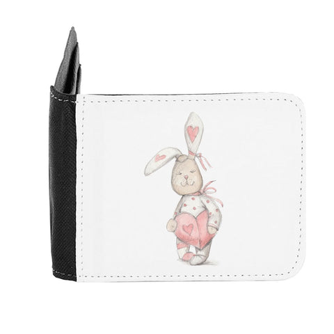 Bunny Seven With A Heart Watercolour Vintage Style gent's wallet