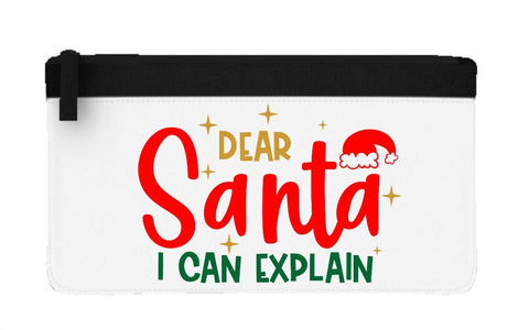 Dear Santa I can explain style one hat flat-style pencil case