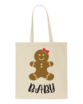 Matching gingerbread men family - Baby (with bow) tote style shopping bag