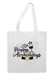 Happy alcoholidays style two Santa tote style shopping bag