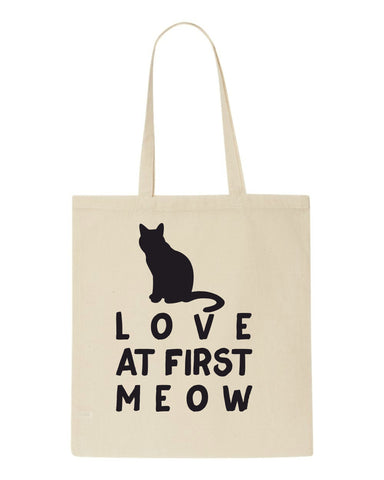 Love At First Meow Cat Person Animal Lover Petstote style shopping bag