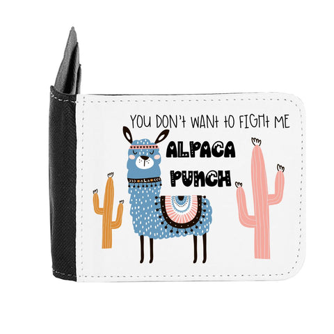 Llama Two – You Don’t Wanna Fight With Me. Alpaca Punch Statement gent's wallet