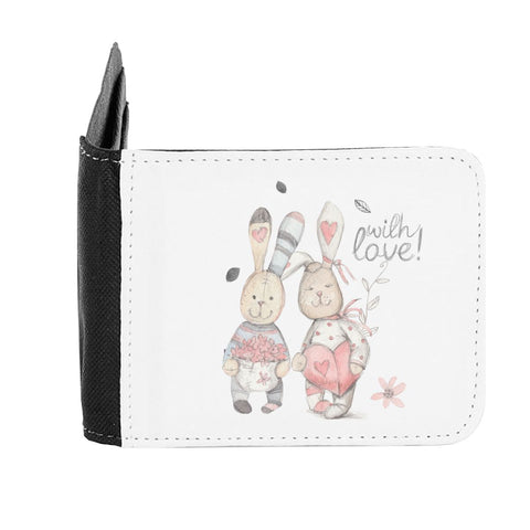 Bunny One Couple With Love Watercolour Vintage Style gent's wallet