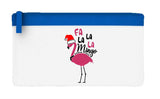 Fa la la mingo festive flamingo flat-style pencil case