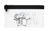 Fa la la snowman flat-style pencil case