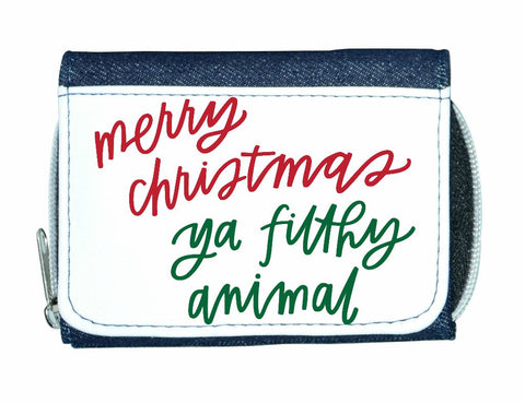 Merry Christmas ya filthy animal style 2 simple text stylish ladies purse