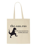 The.sau.rus thesaurus dinosaur tote style shopping bag