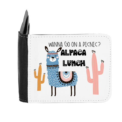 Llama Two – Wanna Go On A Picnic? Alpaca Lunch Statement gent's wallet