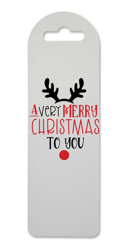 A very merry Christmas reindeer nose printed lightweight bookmark