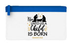 For unto us a child is born psalm bible verse flat-style pencil case