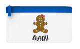 Matching gingerbread men family - Baby (with bow) flat-style pencil case