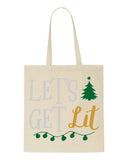 Let's get lit tote style shopping bag