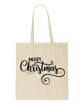 Merry Christmas decorative swirls and laurels tote style shopping bag