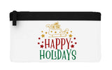 Happy holidays Santa sleigh flat-style pencil case