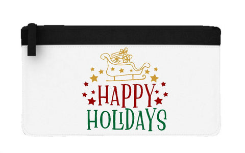 Happy holidays Santa sleigh flat-style pencil case