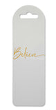 Believe in the magic of Christmas metallic simple style one printed lightweight bookmark