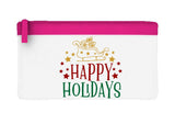 Happy holidays Santa sleigh flat-style pencil case