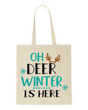 Oh deer winter is here style 3 tote style shopping bag