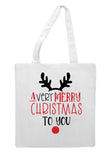 A very merry Christmas reindeer nose tote style shopping bag