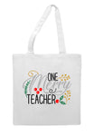 One merry teacher decorative tote style shopping bag