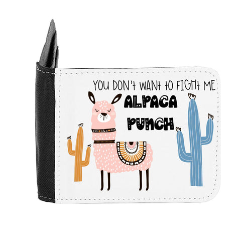 Llama One – You Don’t Wanna Fight With Me. Alpaca Punch Statement gent's wallet