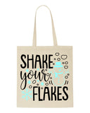 Shake your flakes snowman tote style shopping bag