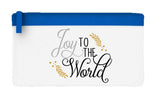 Joy to the world style 1 metallic mistletoe flat-style pencil case