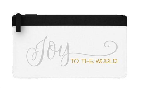 Joy to the world style 2 metallic simple flat-style pencil case