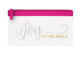 Joy to the world style 2 metallic simple flat-style pencil case