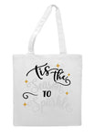 Tis the season to sparkle style 2 metallic tote style shopping bag