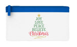 Joy love peace believe Xmas tree shaped Wordart flat-style pencil case