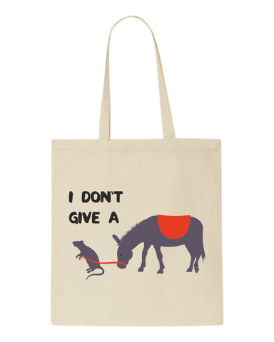 I don't give a rat's ass tote style shopping bag