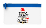 Dear Santa just bring wine flat-style pencil case