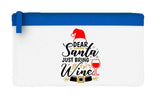 Dear Santa just bring wine flat-style pencil case