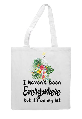 Tropical flowers (style 1L) - I haven't been everywhere tote style shopping bag