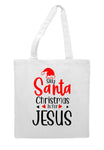 Silly Santa Xmas is for Jesus tote style shopping bag