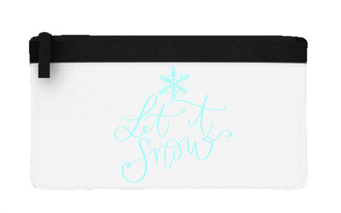 Let it snow style 2 swirly flat-style pencil case