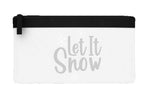 Let it snow style snowflakes flat-style pencil case