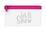 Let it snow style snowflakes flat-style pencil case