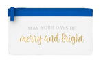 May your days be merry and bright metallic flat-style pencil case