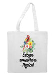 Tropical flowers (style 1M) - Escape somewhere tote style shopping bag