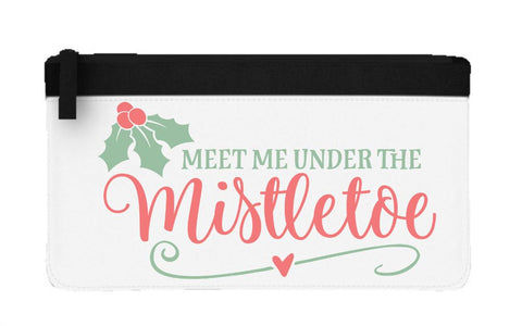 Meet me under the mistletoe flat-style pencil case