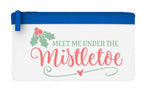 Meet me under the mistletoe flat-style pencil case