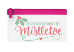 Meet me under the mistletoe flat-style pencil case