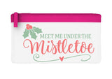 Meet me under the mistletoe flat-style pencil case