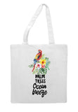 Tropical flowers (style 1M) - Palm trees ocean breeze tote style shopping bag