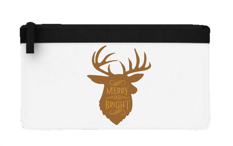 Merry and bright style 1 reindeer flat-style pencil case