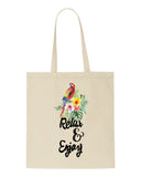 Tropical flowers (style 1M) - Relax and enjoy tote style shopping bag