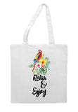 Tropical flowers (style 1M) - Relax and enjoy tote style shopping bag